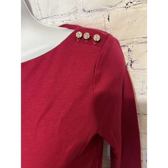 Talbots Lot Of 2 Pink & Ivory Cotton Rhinestone Button Boat Neck Knit Top Petite - Picture 4 of 14